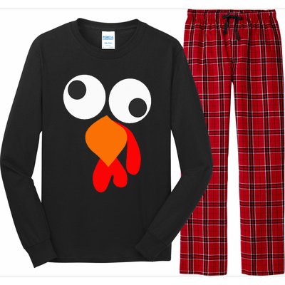 Funny Thanksgiving Turkey Face Long Sleeve Pajama Set