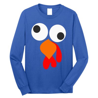 Funny Thanksgiving Turkey Face Long Sleeve Shirt