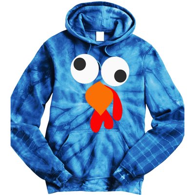 Funny Thanksgiving Turkey Face Tie Dye Hoodie