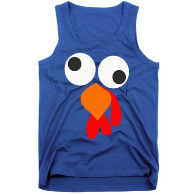 Funny Thanksgiving Turkey Face Tank Top