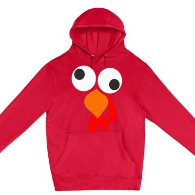 Funny Thanksgiving Turkey Face Premium Pullover Hoodie