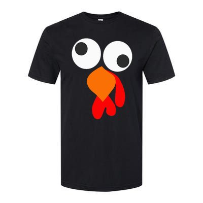 Funny Thanksgiving Turkey Face Softstyle® CVC T-Shirt