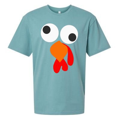 Funny Thanksgiving Turkey Face Sueded Cloud Jersey T-Shirt