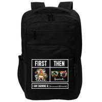 First Teach Then Beach I Am Earning A Summer Break Teacher Impact Tech Backpack