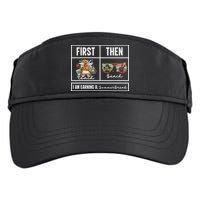 First Teach Then Beach I Am Earning A Summer Break Teacher Adult Drive Performance Visor