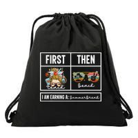 First Teach Then Beach I Am Earning A Summer Break Teacher Drawstring Bag