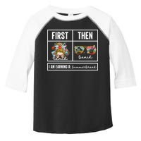 First Teach Then Beach I Am Earning A Summer Break Teacher Toddler Fine Jersey T-Shirt
