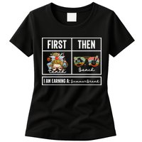 First Teach Then Beach I Am Earning A Summer Break Teacher Womens T-Shirt