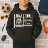 First Teach Then Beach I Am Earning A Summer Break Teacher Kids Hoodie