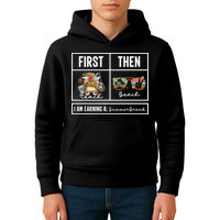 First Teach Then Beach I Am Earning A Summer Break Teacher Kids Hoodie