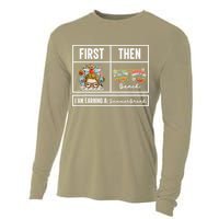 First Teach Then Beach I Am Earning A Summer Break Teacher Cooling Performance Long Sleeve Crew