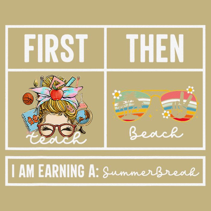 First Teach Then Beach I Am Earning A Summer Break Teacher Cooling Performance Long Sleeve Crew