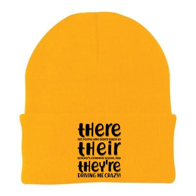 Funny There Their Theyre Grammar Lesson Knit Cap Winter Beanie