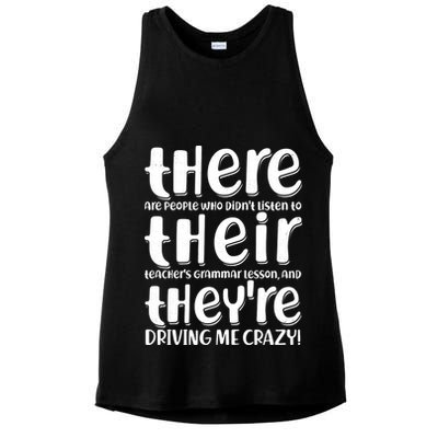 Funny There Their Theyre Grammar Lesson Ladies PosiCharge Tri-Blend Wicking Tank