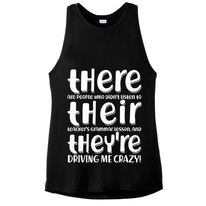 Funny There Their Theyre Grammar Lesson Ladies PosiCharge Tri-Blend Wicking Tank