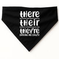 Funny There Their Theyre Grammar Lesson USA-Made Doggie Bandana