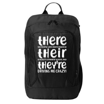 Funny There Their Theyre Grammar Lesson City Backpack