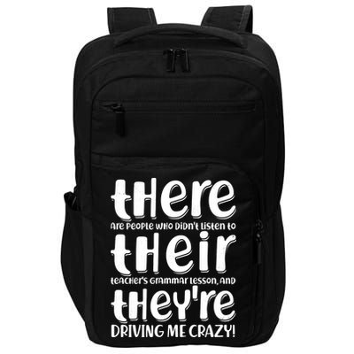 Funny There Their Theyre Grammar Lesson Impact Tech Backpack