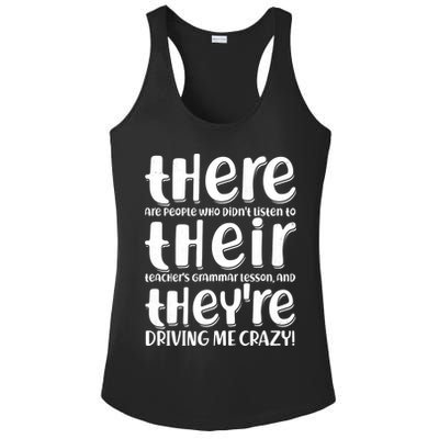 Funny There Their Theyre Grammar Lesson Ladies PosiCharge Competitor Racerback Tank