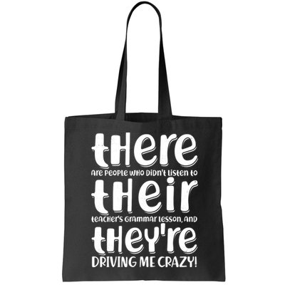 Funny There Their Theyre Grammar Lesson Bag