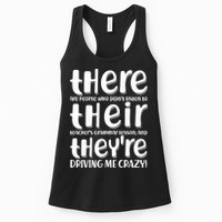 Funny There Their Theyre Grammar Lesson Womens Tank Top