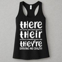 Funny There Their Theyre Grammar Lesson Womens Tank Top