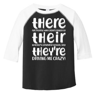 Funny There Their Theyre Grammar Lesson Toddler Fine Jersey T-Shirt