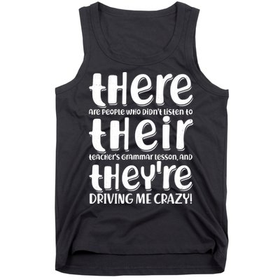Funny There Their Theyre Grammar Lesson Tank Top