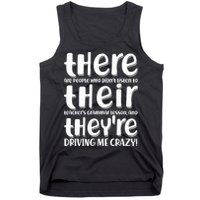 Funny There Their Theyre Grammar Lesson Tank Top
