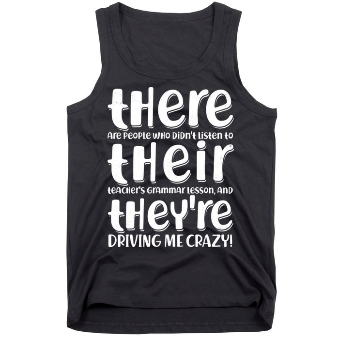 Funny There Their Theyre Grammar Lesson Tank Top