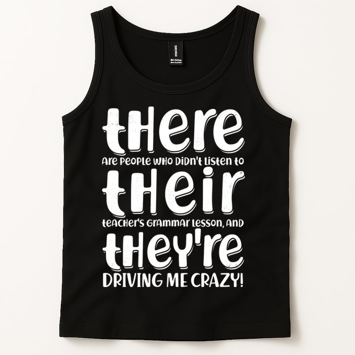 Funny There Their Theyre Grammar Lesson Tank Top