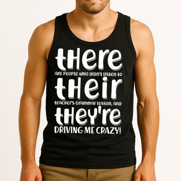 Funny There Their Theyre Grammar Lesson Tank Top