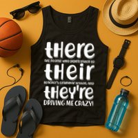 Funny There Their Theyre Grammar Lesson Tank Top