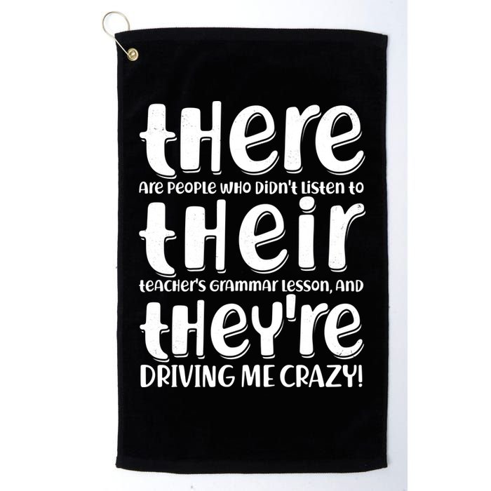 Funny There Their Theyre Grammar Lesson Golf Towel
