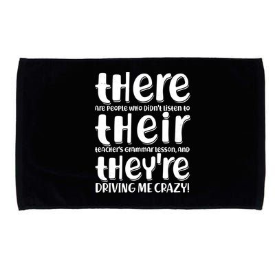 Funny There Their Theyre Grammar Lesson Microfiber Hand Towel