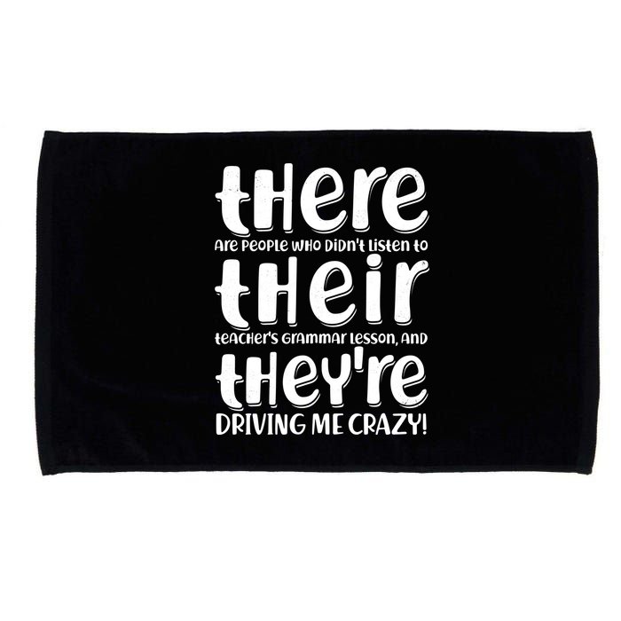 Funny There Their Theyre Grammar Lesson Microfiber Hand Towel