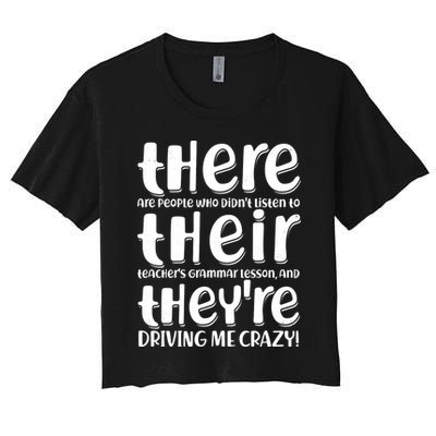 Funny There Their Theyre Grammar Lesson Crop Top
