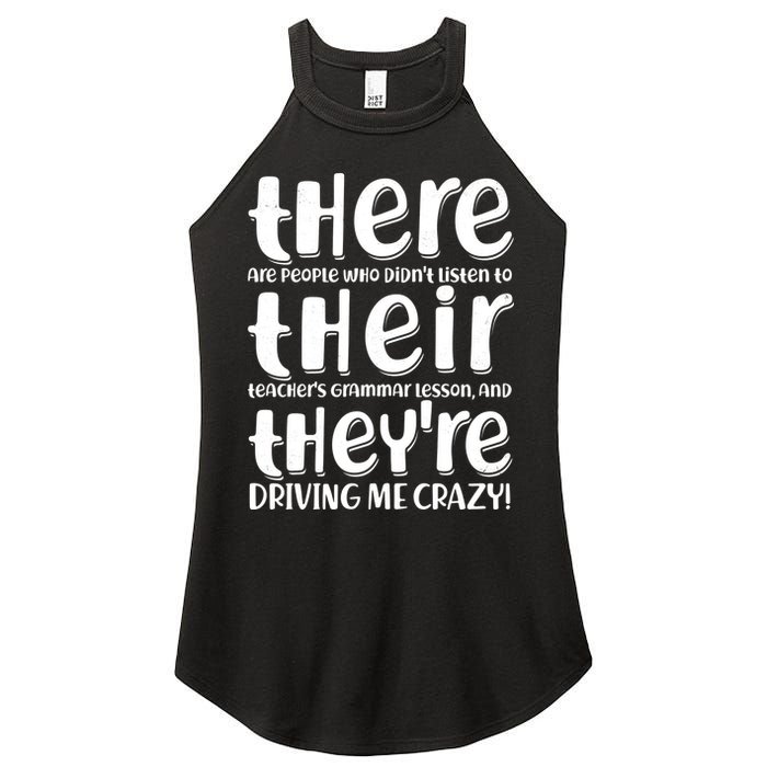 Funny There Their Theyre Grammar Lesson Women's Perfect Tri Rocker Tank