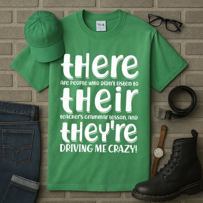 Funny There Their Theyre Grammar Lesson Tall T-Shirt