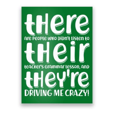 Funny There Their Theyre Grammar Lesson Poster
