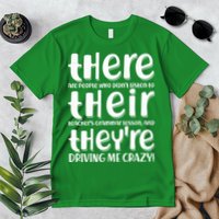 Funny There Their Theyre Grammar Lesson Premium T-Shirt