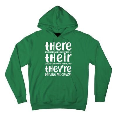 Funny There Their Theyre Grammar Lesson Tall Hoodie