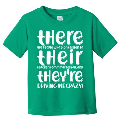 Funny There Their Theyre Grammar Lesson Toddler T-Shirt