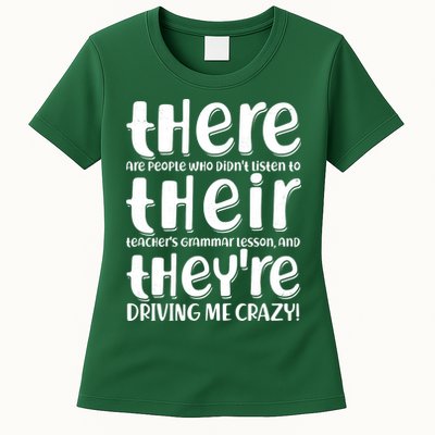 Funny There Their Theyre Grammar Lesson Womens T-Shirt