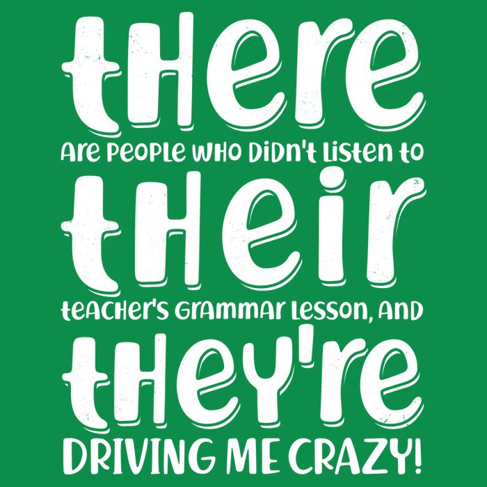 Funny There Their Theyre Grammar Lesson Women's V-Neck T-Shirt