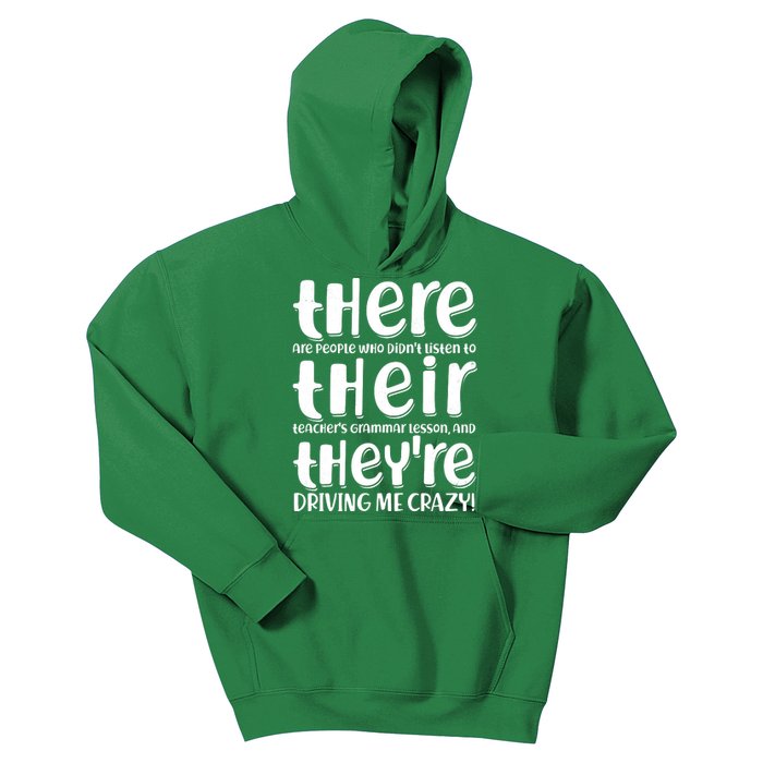 Funny There Their Theyre Grammar Lesson Kids Hoodie