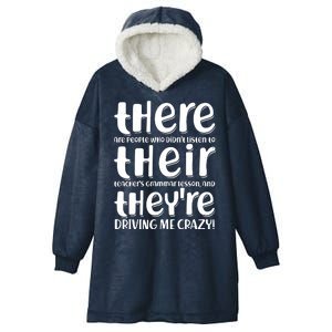 Funny There Their Theyre Grammar Lesson Hooded Wearable Blanket