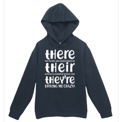 Funny There Their Theyre Grammar Lesson Urban Pullover Hoodie