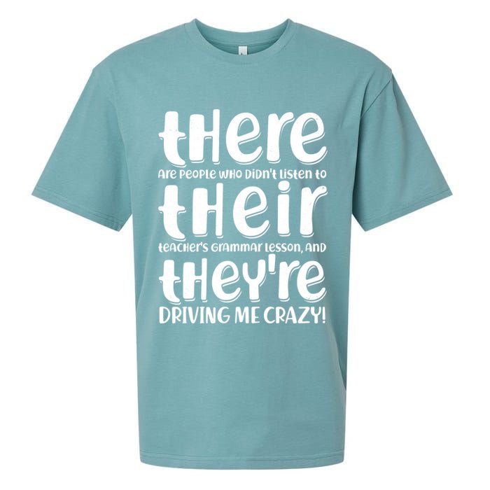 Funny There Their Theyre Grammar Lesson Sueded Cloud Jersey T-Shirt