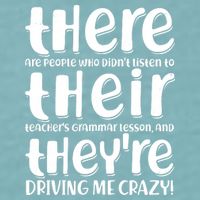 Funny There Their Theyre Grammar Lesson Sueded Cloud Jersey T-Shirt